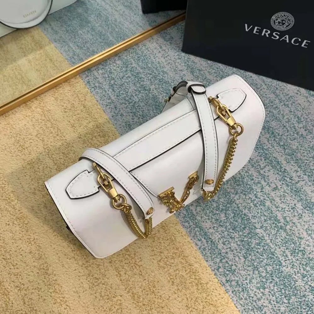 Versace Virtus Shoulder Bag for Women in White Versace Virtus Shoulder Bag for Women in White