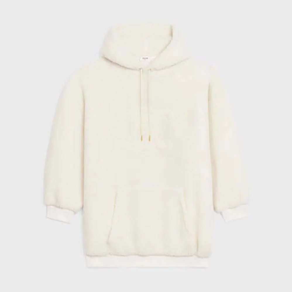 Celine Oversized Triomphe Hoodie in Fleece for Women