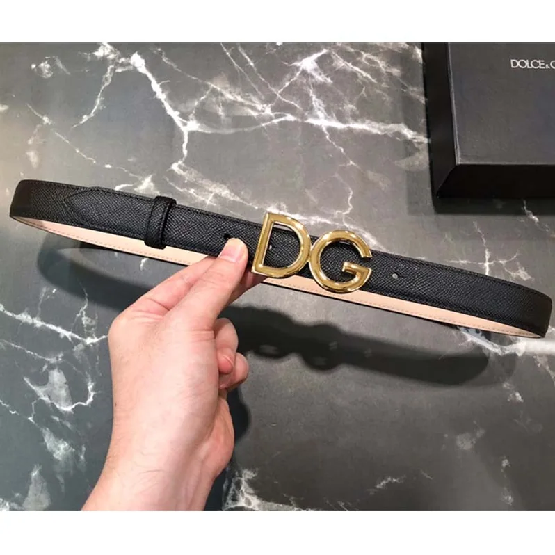 Dolce Gabbana D&G Dauphine Calfskin Belt for Women in Black Dolce Gabbana D&G Dauphine Calfskin Belt for Women in Black