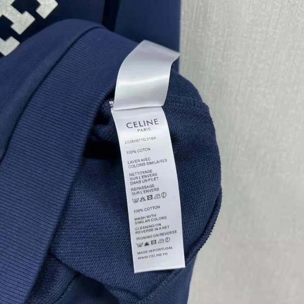 Celine Celine Paris 16 Sweatshirt in Cotton Fleece for Men in Navy