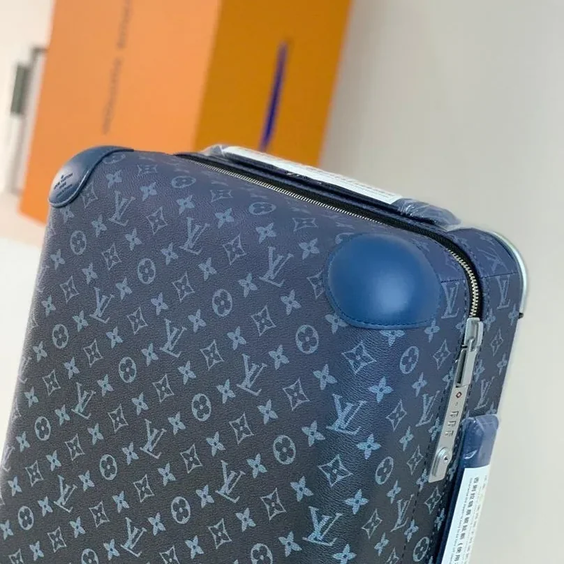 Louis Vuitton Horizon 55 Suitcase in Navy Blue Silver Hardware