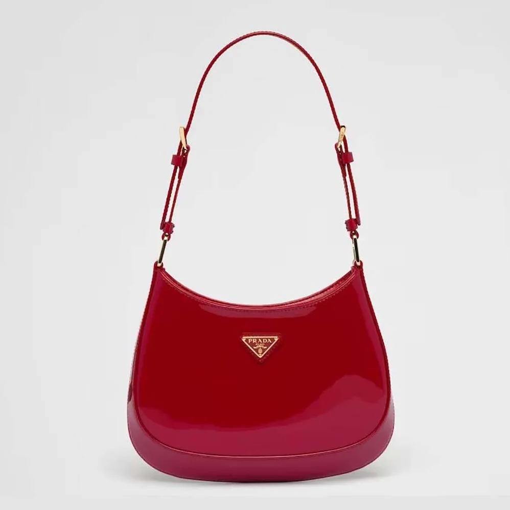 Prada Cleo Patent Leather Bag for Women in Red