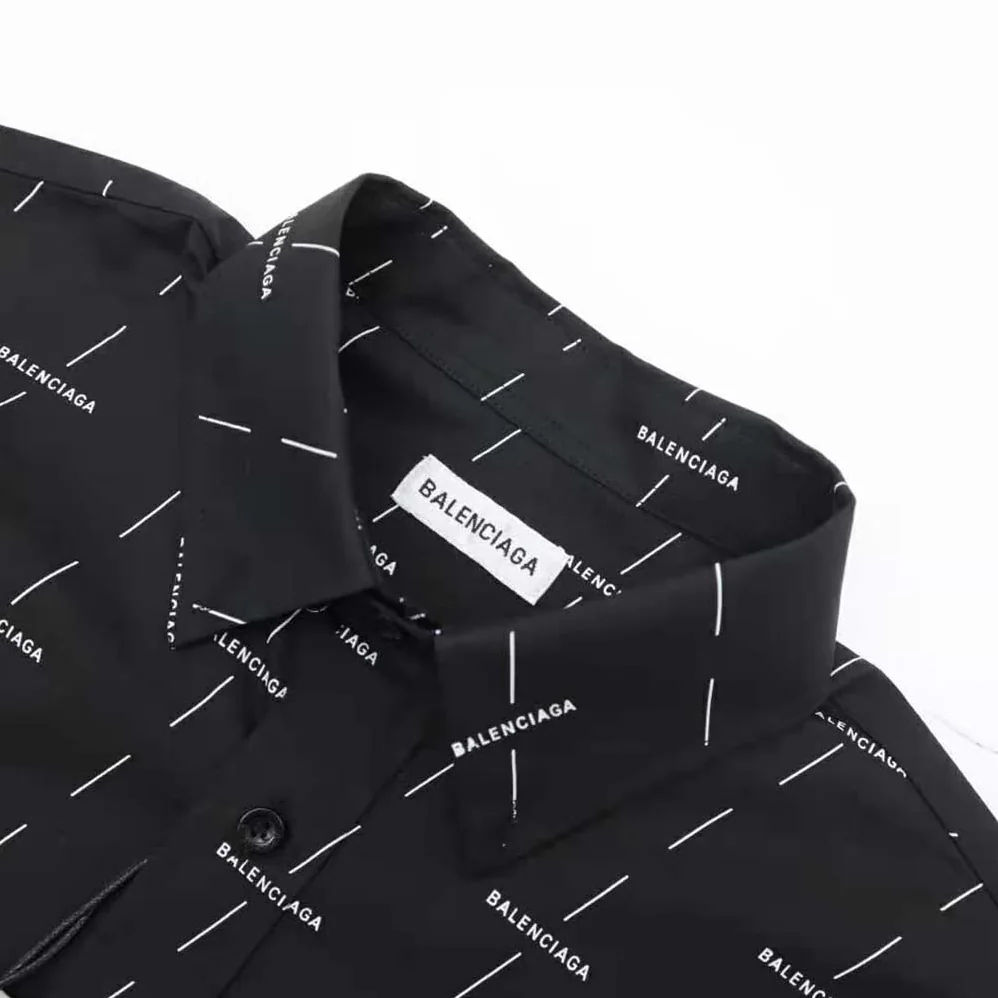Balenciaga Large Fit Shirt in Black and White Licence Printed Poplin for Women Balenciaga Large Fit Shirt in Black and White Licence Printed Poplin for Women