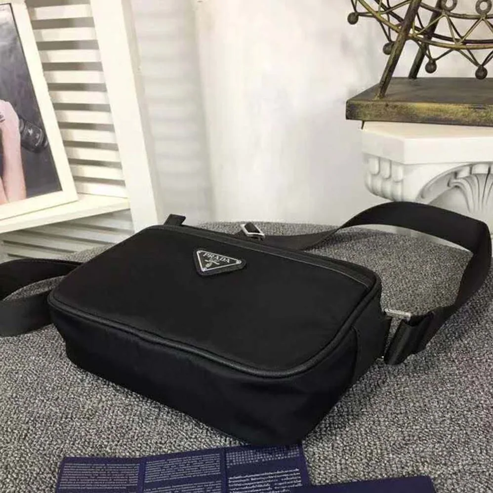 Prada Nylon Shoulder Bag for Men in Black Prada Nylon Shoulder Bag for Men in Black