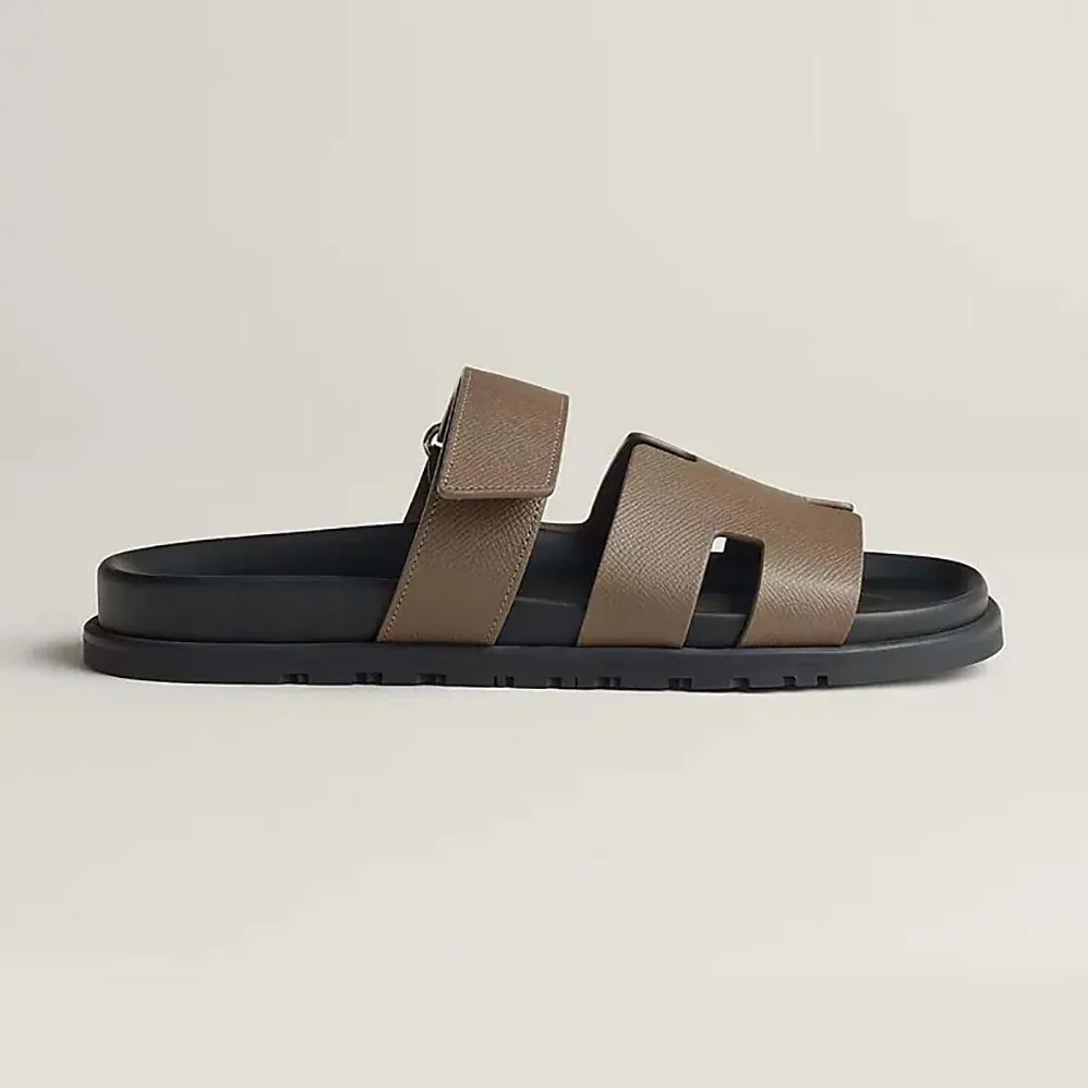 Hermes Chypre Sandal for Unisex in Dark Brown