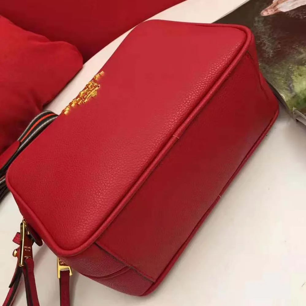 Prada Calf Leather Shoulder Bag for Women in Red