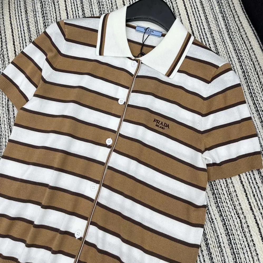 Prada Short for Women in sleeved Striped Cotton Cardigan Prada Short for Women in sleeved Striped Cotton Cardigan