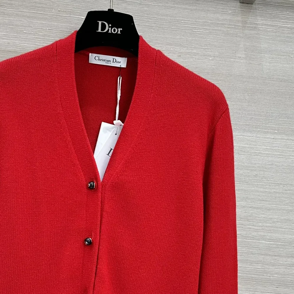 Dior Dioramour Twinset Red Cashmere Knit for Women Dior Dioramour Twinset Red Cashmere Knit for Women