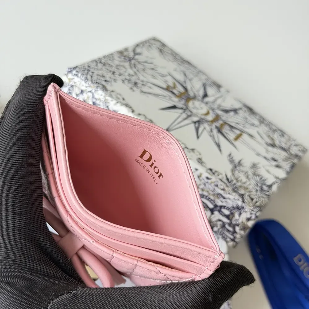 Dior Lady Dior Freesia Card Holder Black Cannage Lambskin for Women Dior Lady Dior Freesia Card Holder Black Cannage Lambskin for Women