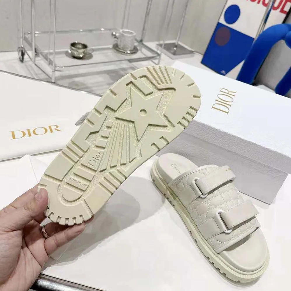 Dior Dio(r)evolution Slide White Quilted Cannage Calfskin for Women