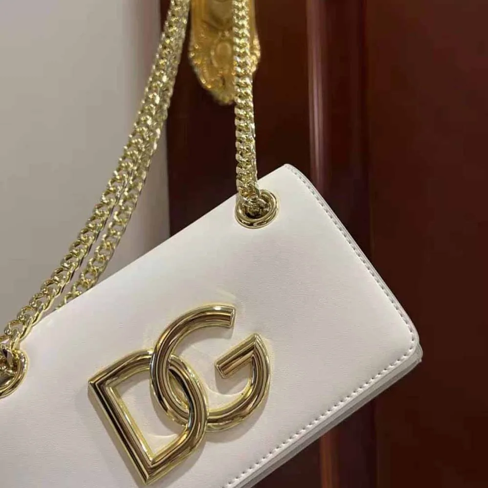 Dolce Gabbana D&G Polished Calfskin 3.5 Phone Bag for Women in White Dolce Gabbana D&G Polished Calfskin 3.5 Phone Bag for Women in White