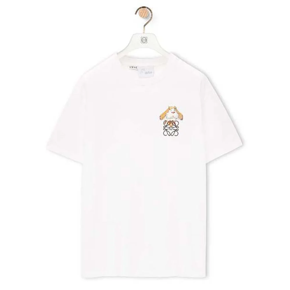 Loewe Heen Anagram T-shirt in Cotton for Women in White Loewe Heen Anagram T-shirt in Cotton for Women in White
