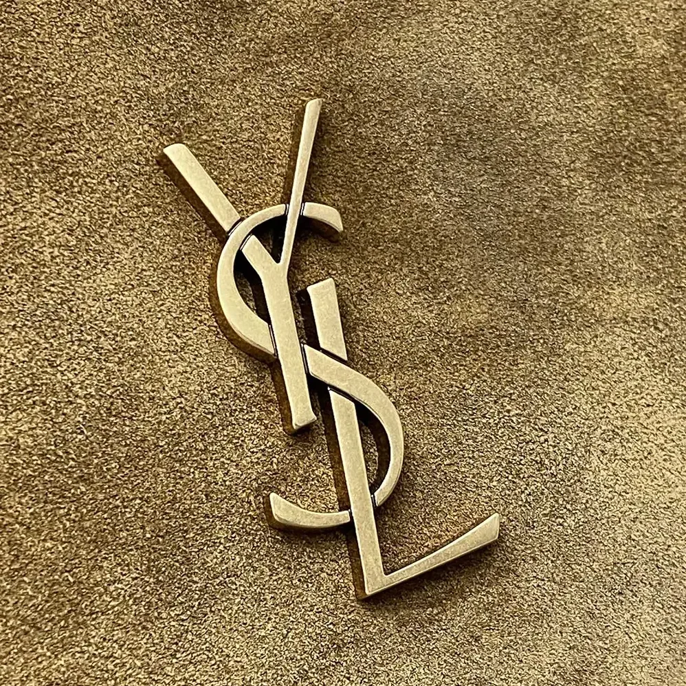 Saint Laurent YSL Cassandre Xxl Pouch On Chain In Suede for Women in Brown Saint Laurent YSL Cassandre Xxl Pouch On Chain In Suede for Women in Brown