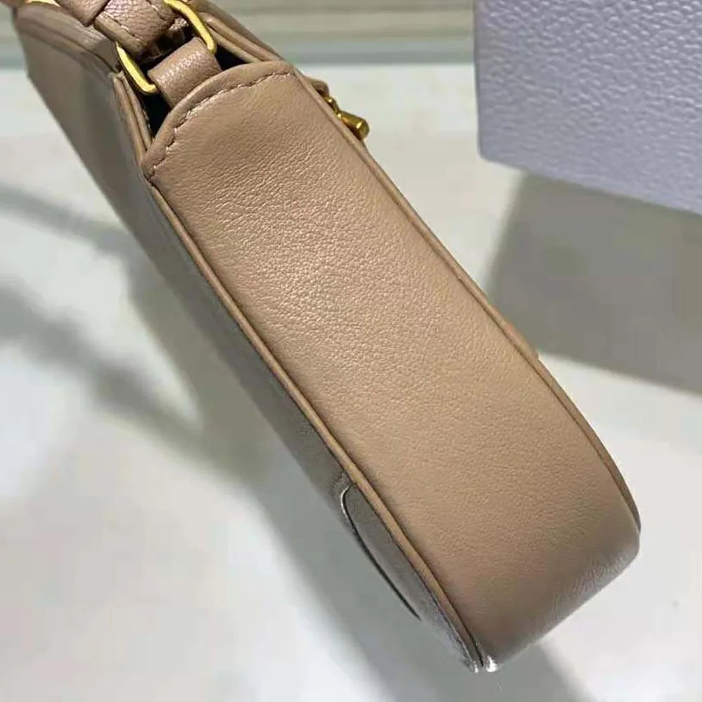 Dior Saddle Shoulder Pouch Biscuit Goatskin for Women