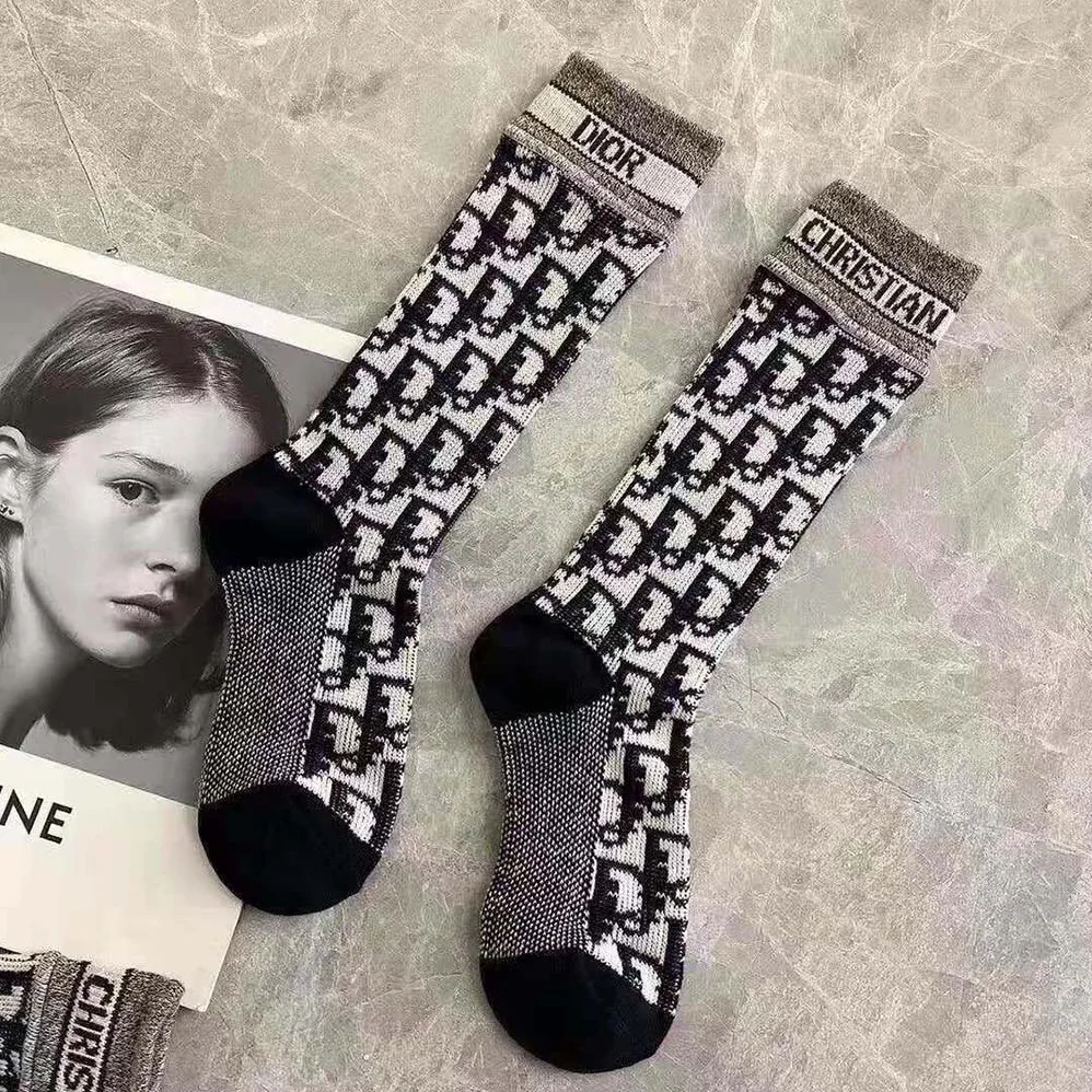 Dior Socks Blue and Ecru Dior Oblique Technical Cotton for Women Dior Socks Blue and Ecru Dior Oblique Technical Cotton for Women
