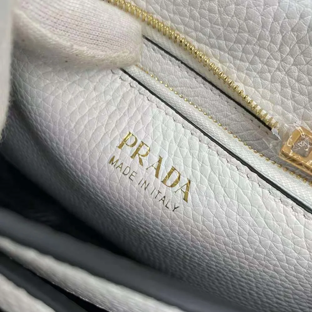 Prada Calf Leather Shoulder Bag for Women in White Prada Calf Leather Shoulder Bag for Women in White