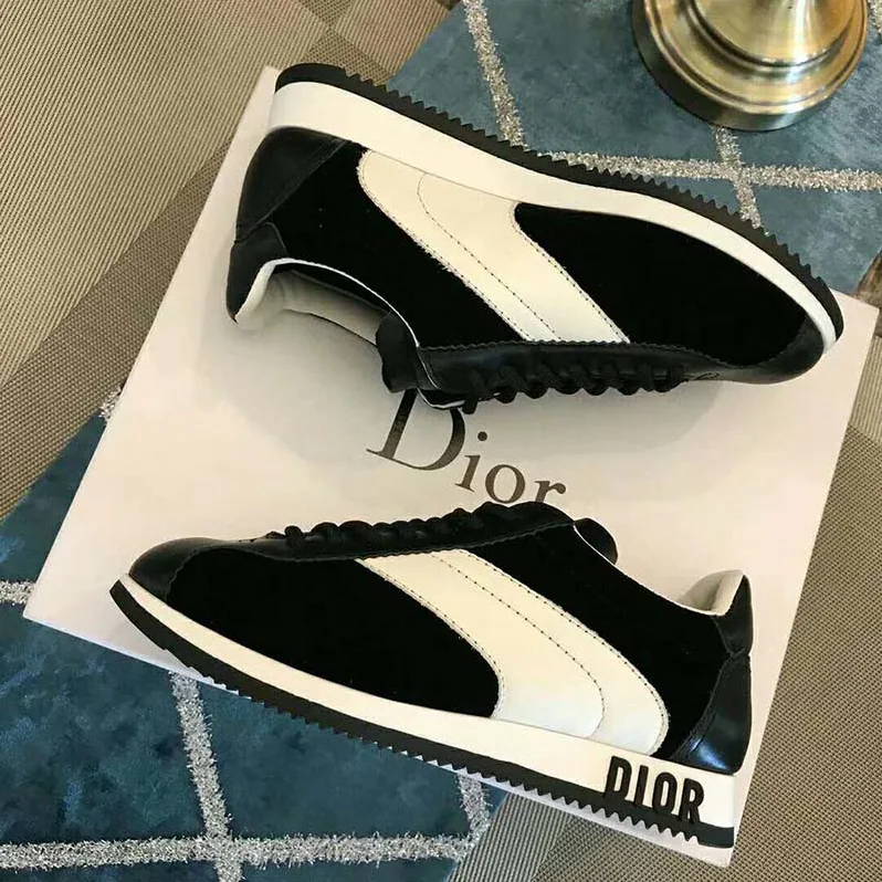 Dior Diorun Trainer in Velvet and Calfskin Leather for Women in Black Dior Diorun Trainer in Velvet and Calfskin Leather for Women in Black