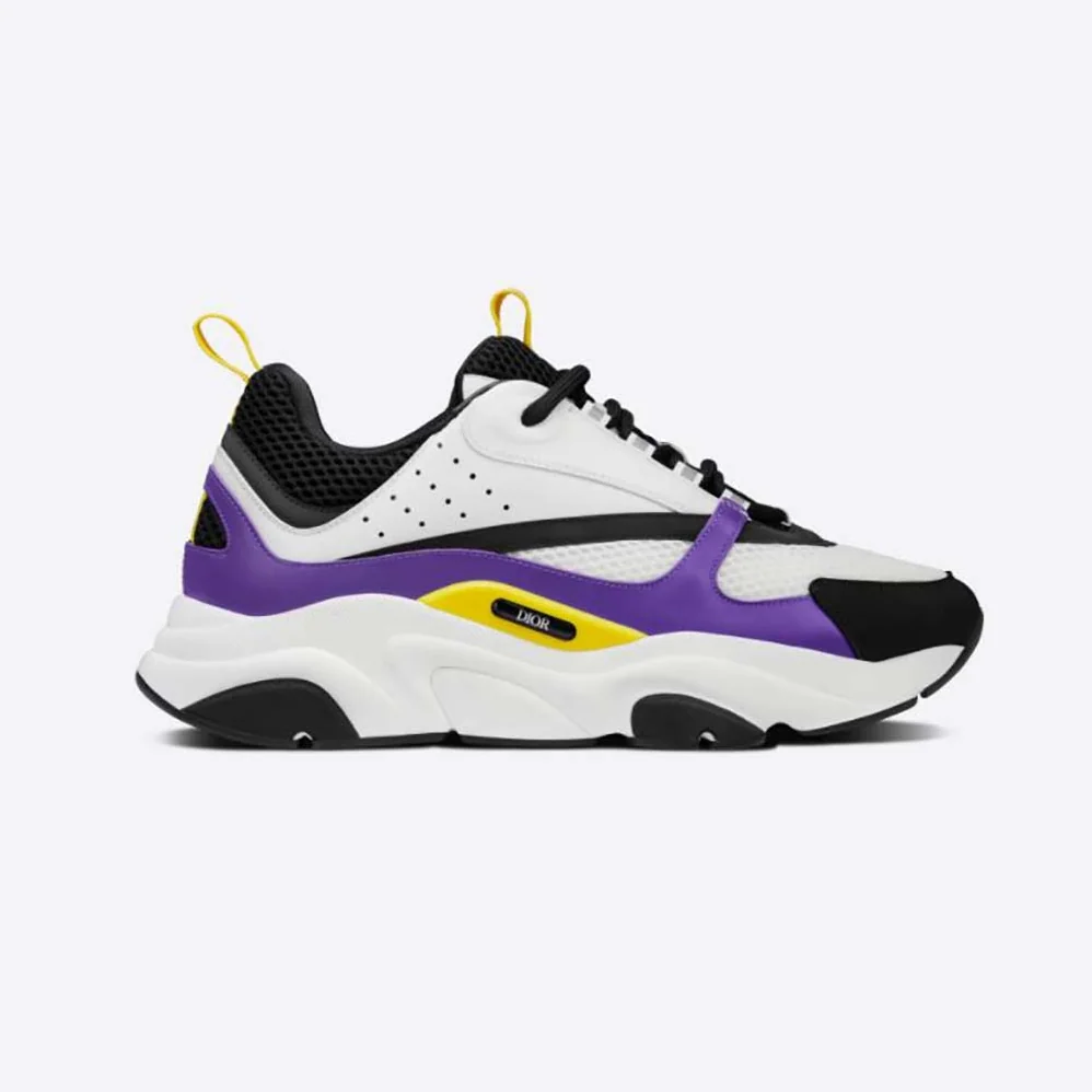 Dior B22 Sneaker Violet and White Calfskin with White and Black Technical Mesh for Men