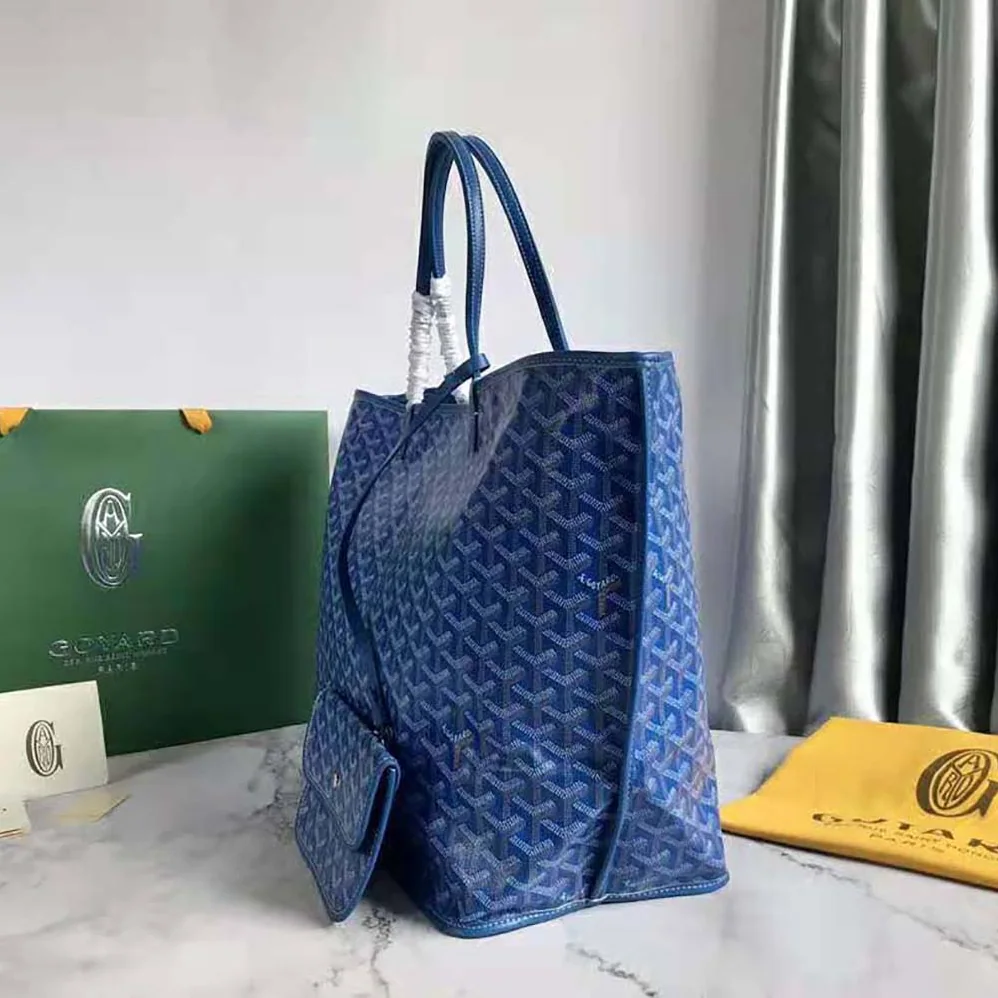 Goyard Sac Saint Louis GM in Goyardine Canvas & Chevroches Calfskin for Women in Blue Goyard Sac Saint Louis GM in Goyardine Canvas & Chevroches Calfskin for Women in Blue