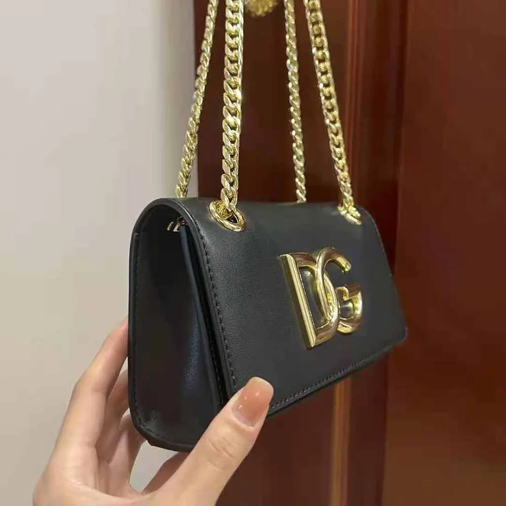 Dolce Gabbana D&G Polished Calfskin 3.5 Phone Bag for Women in Black