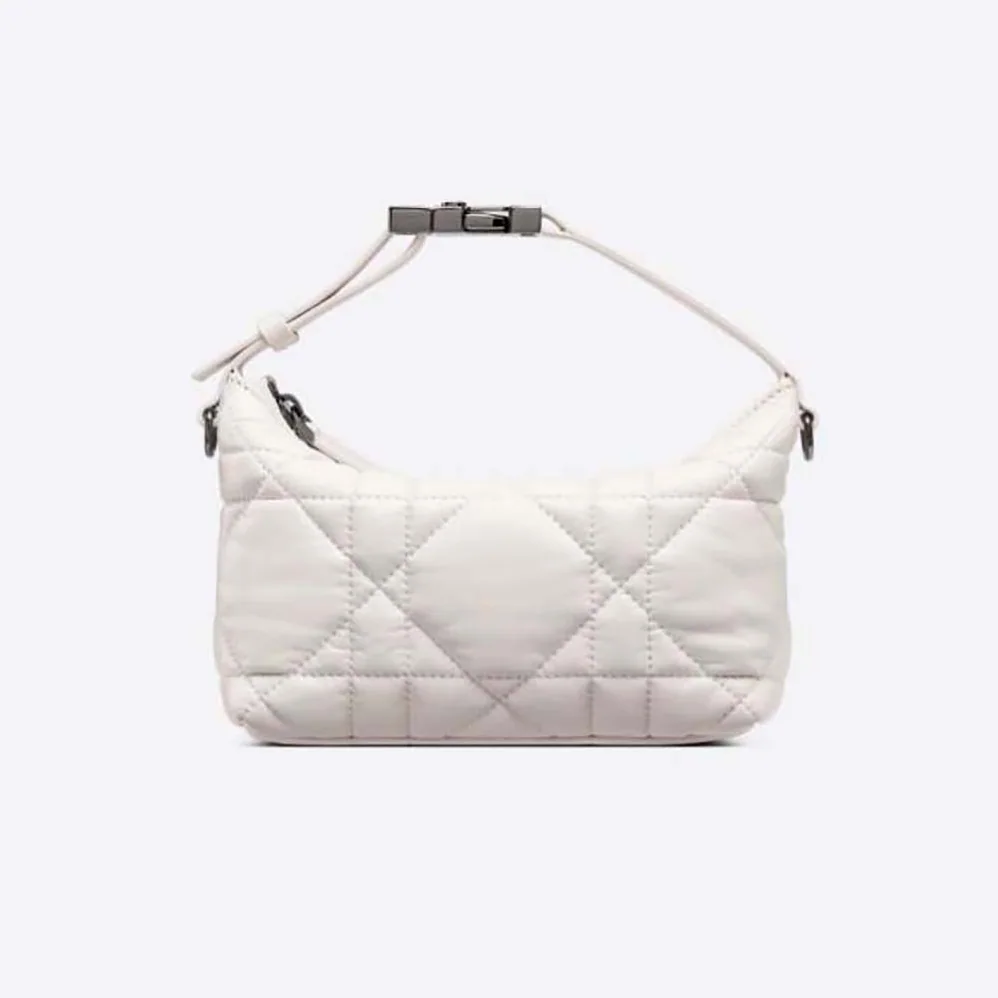 Dior Small Diortravel Nomad Pouch Latte Macrocannage Calfskin for Women