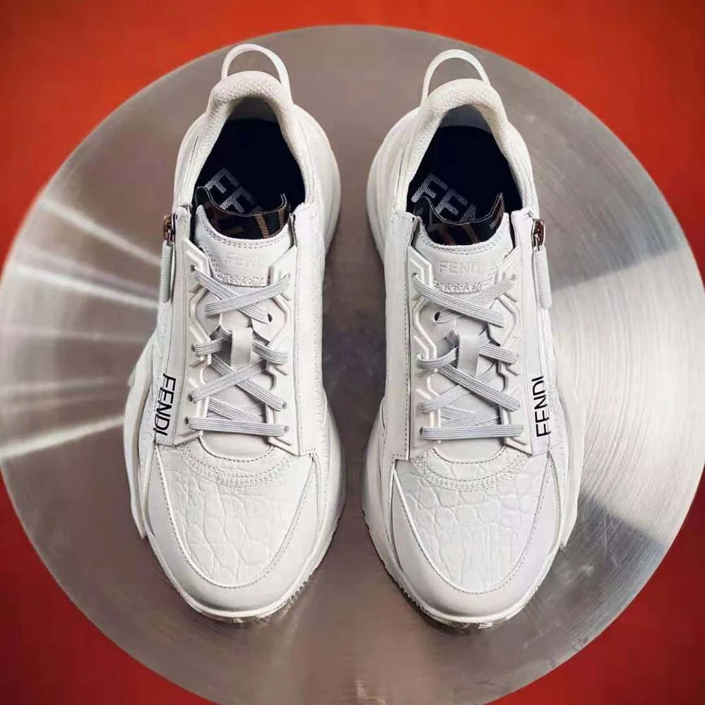 Fendi Sneakers White Caiman Low for Women in Tops