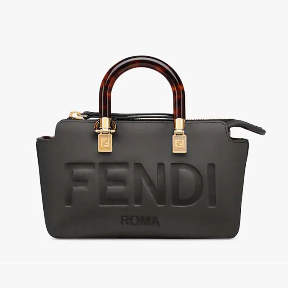 Fendi By The Way Mini Small Black Leather Boston Bag for Women