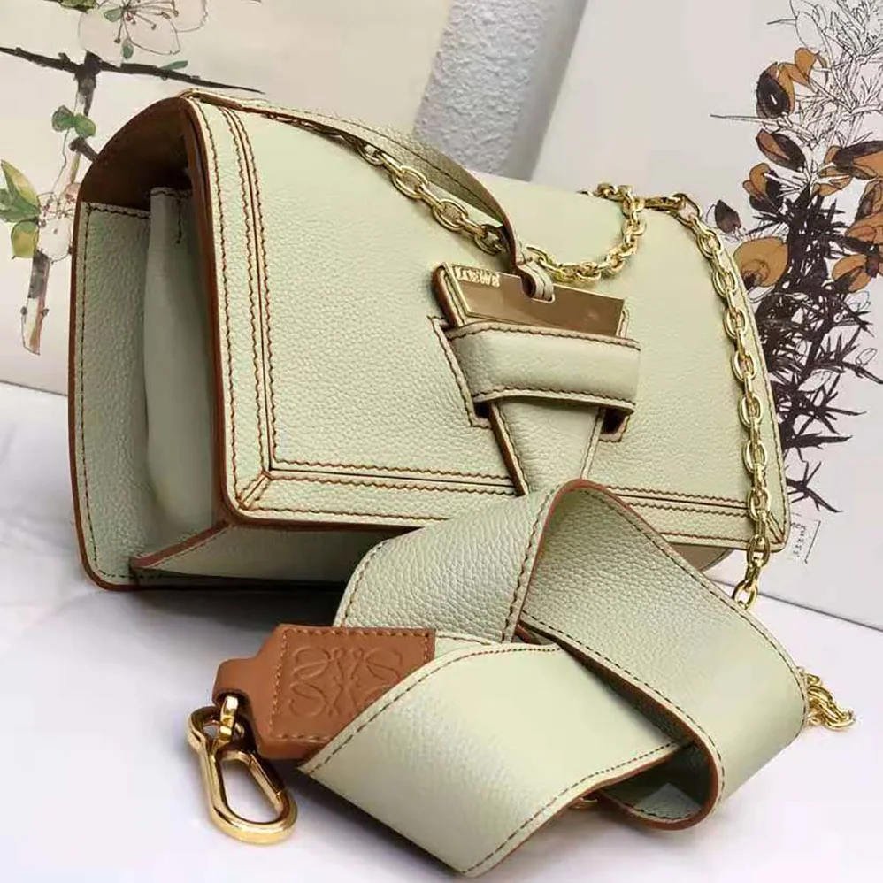Loewe Mini Barcelona Bag in Soft Grained Calfskin for Women in Lime
