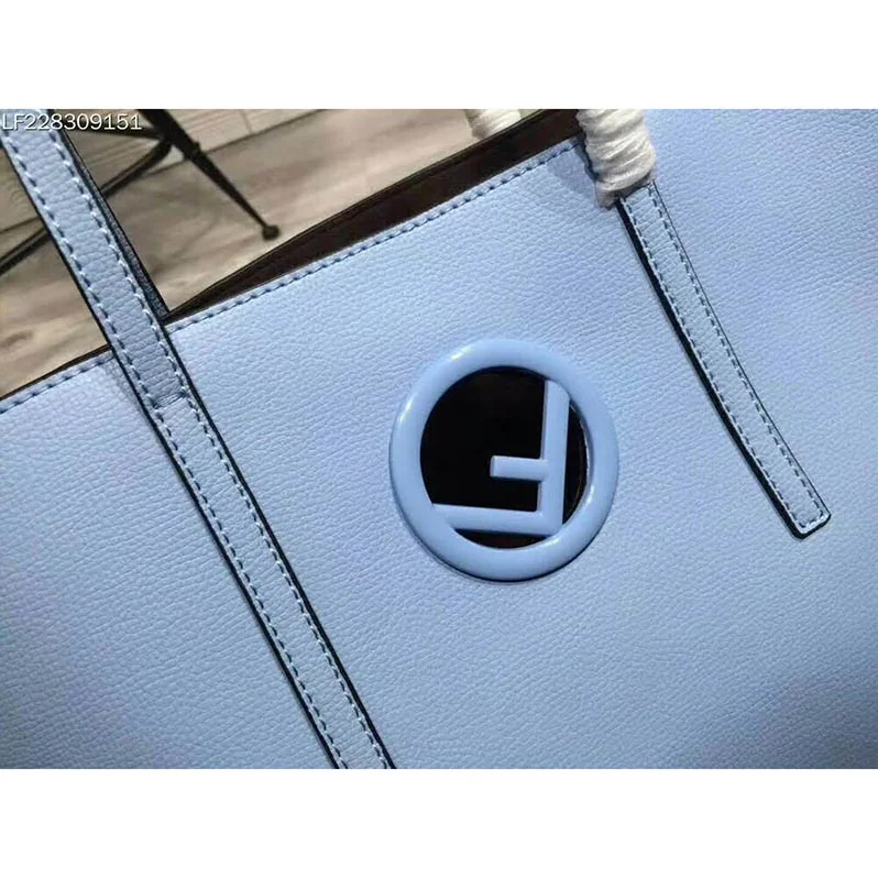 Fendi Leather Logo Shopper Bag for Women in Blue Fendi Leather Logo Shopper Bag for Women in Blue