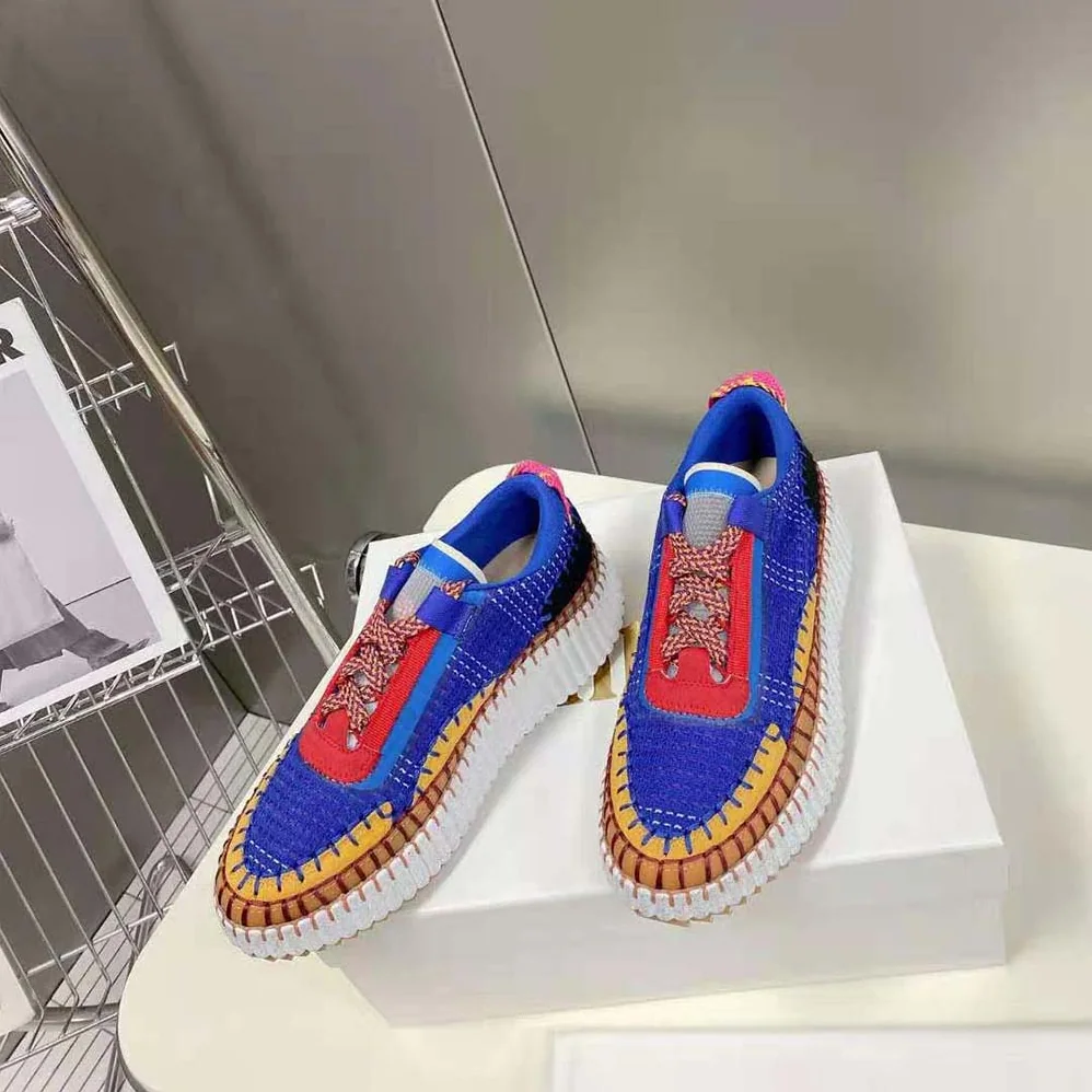 Chloe Nama Sneaker in Recycled Mesh for Women in Blue
