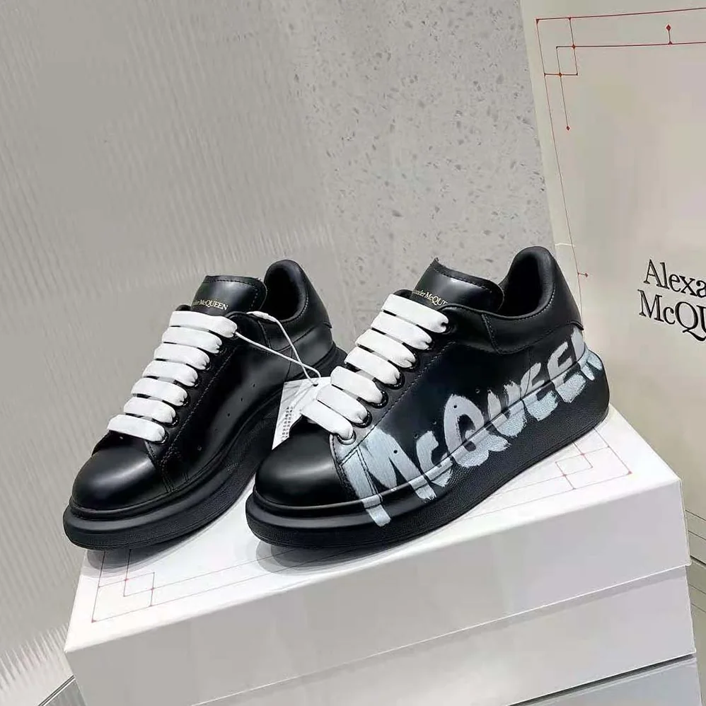 Alexander Mcqueen Online Exclusive Mcqueen Graffiti Oversized Sneaker in Black for Unisex in white