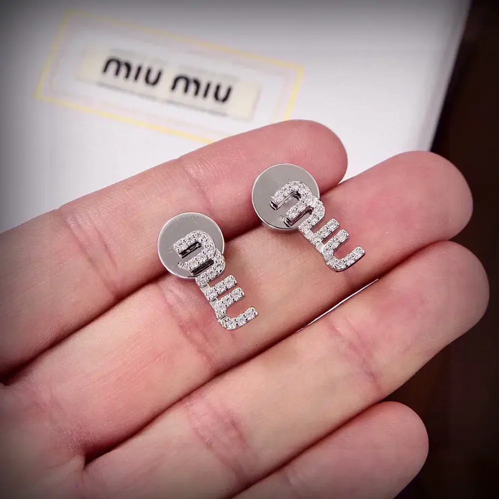 Miu Miu Metal Earrings with Crystals for Women Miu Miu Metal Earrings with Crystals for Women