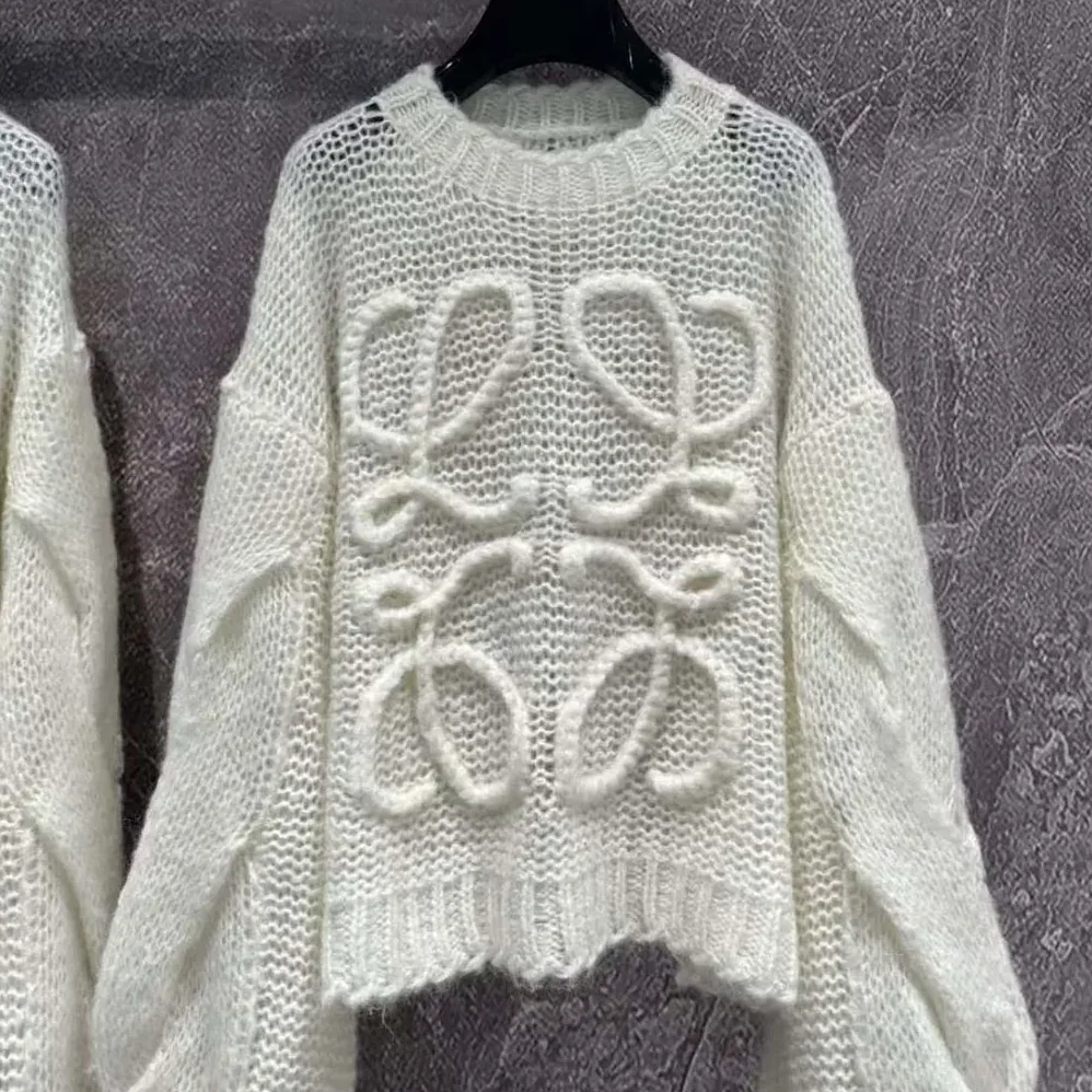 Loewe Anagram Sweater in Mohair for Women in White