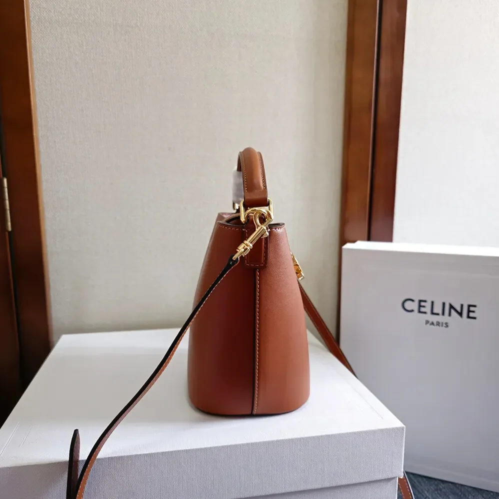 Celine Small Bucket Louise in Smooth Calfskin for Women in Brown Celine Small Bucket Louise in Smooth Calfskin for Women in Brown