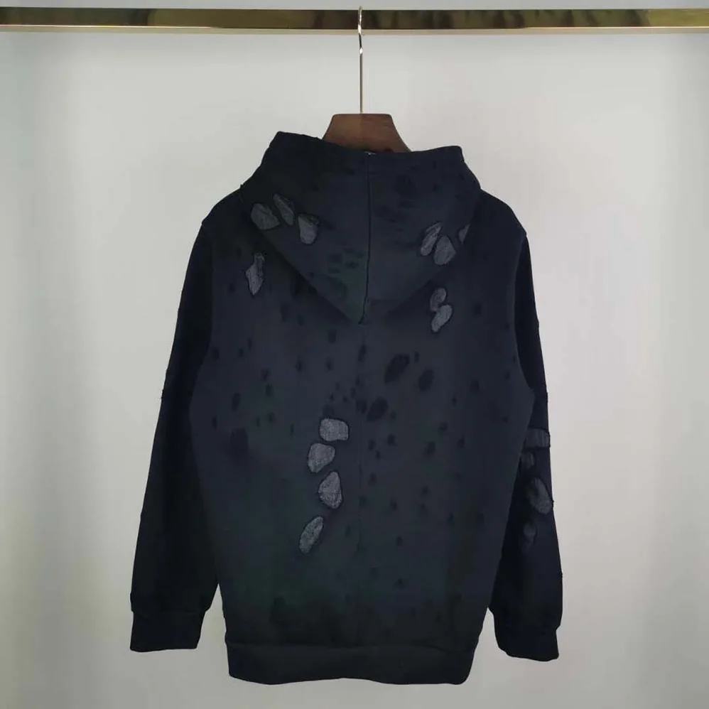 Givenchy Paris Destroyed Hoodie in Coton for Men in Black Givenchy Paris Destroyed Hoodie in Coton for Men in Black