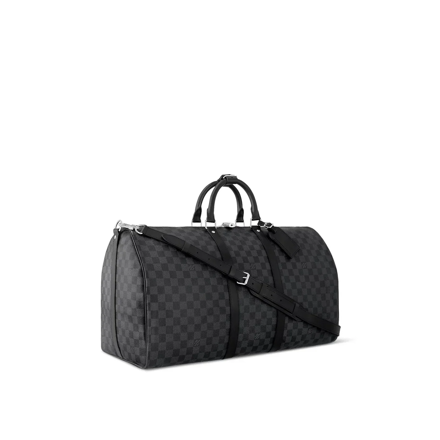 Louis Vuitton Keepall Bandouliere 55 Travel Bag / Black Damier Graphite Silver Hardware