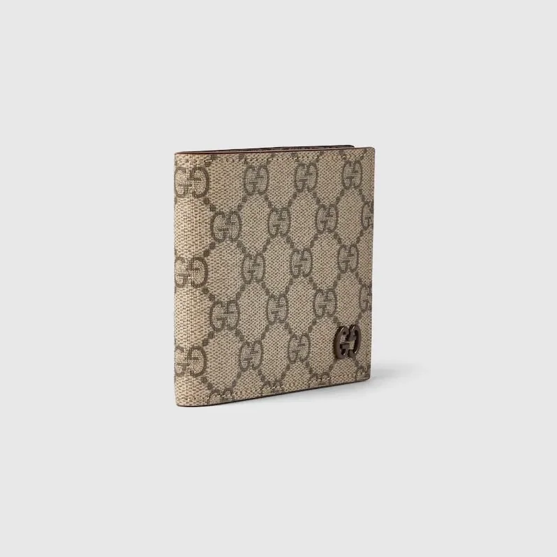 Gucci Grey Interior Bi-Fold Wallet Beige And Ebony / Gucci Grey Interior Bi-Fold Wallet Beige And Ebony /