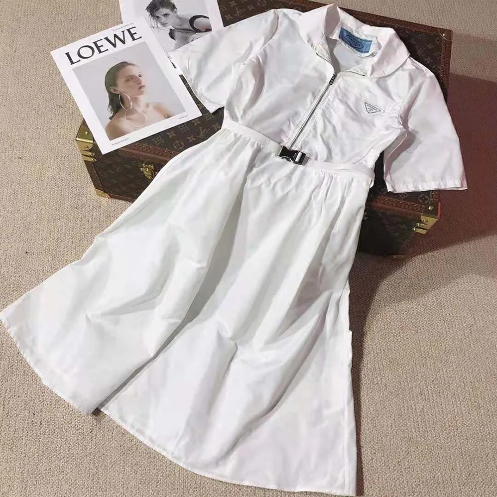 Prada Poplin Dress for Women in White Prada Poplin Dress for Women in White