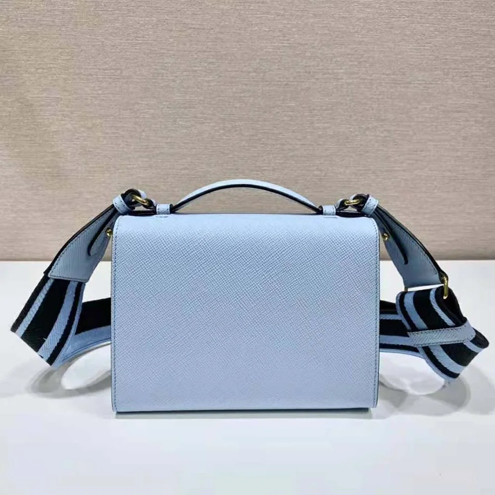Prada Monochrome Saffiano and Leather Bag for Women in Blue