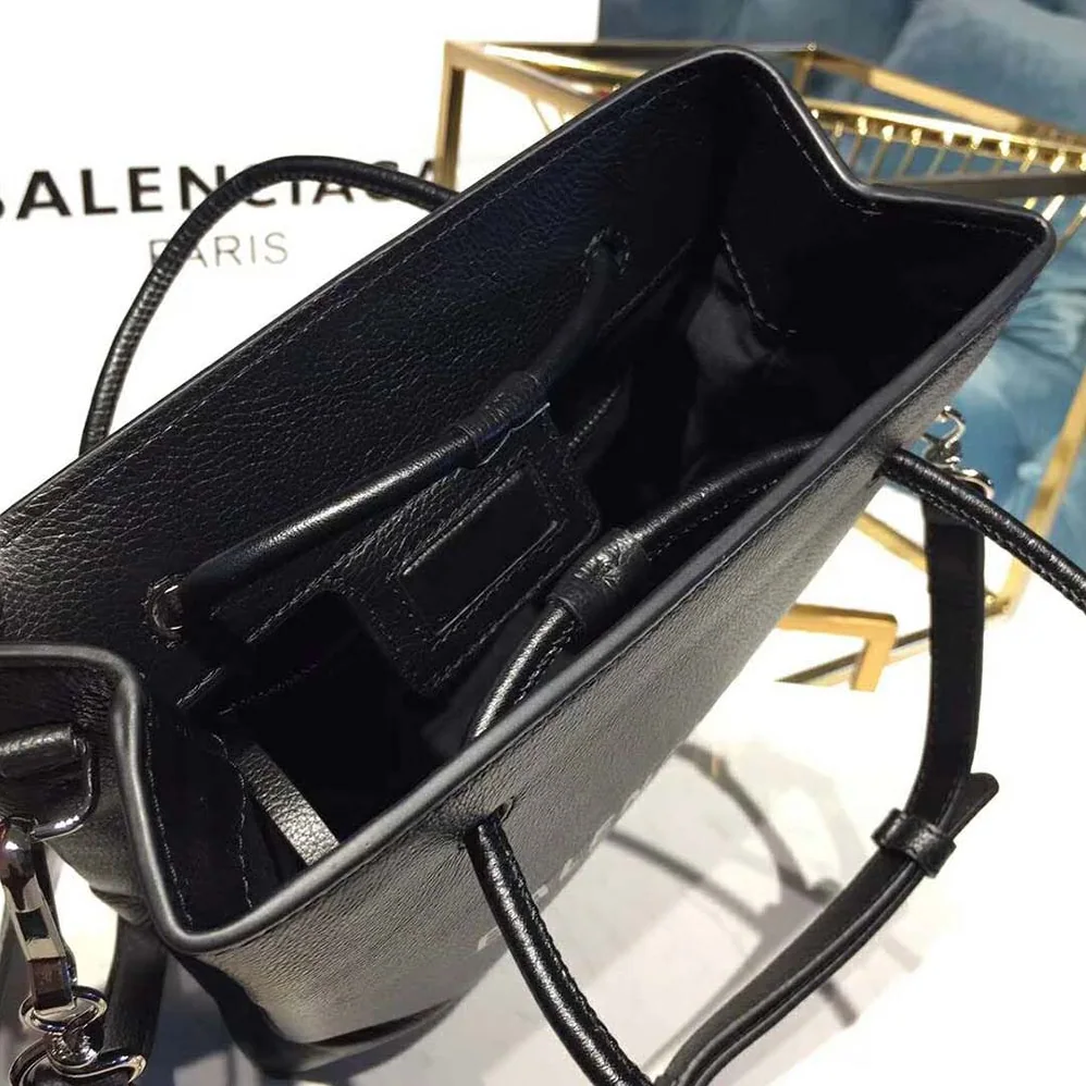 Balenciaga Shooping Tote XXS Small Natural Grain Calfskin for Women in Black
