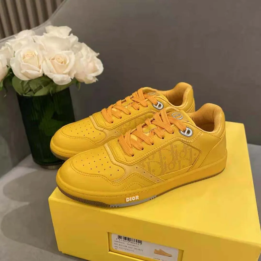 Dior World Tour B27 Low-Top Sneaker for Men in Yellow Dior World Tour B27 Low-Top Sneaker for Men in Yellow
