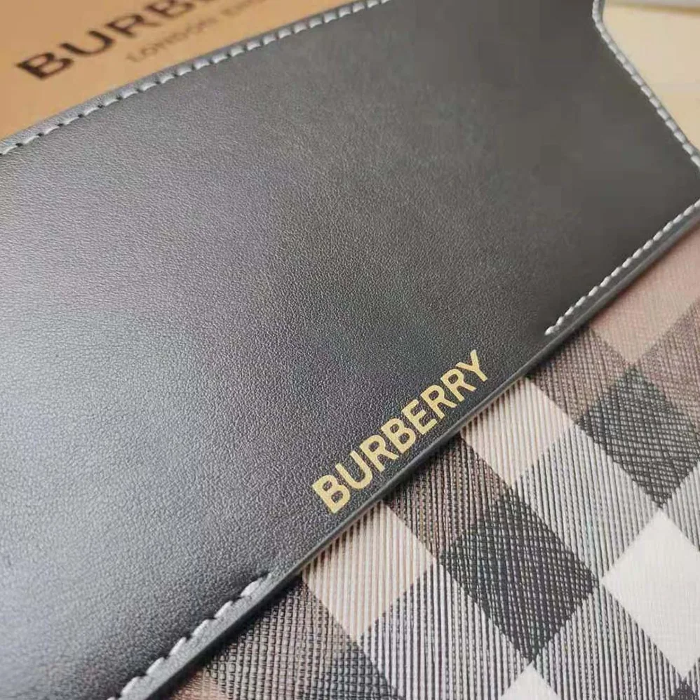Burberry Check and Leather Catherine Shoulder Bag for Women in Black