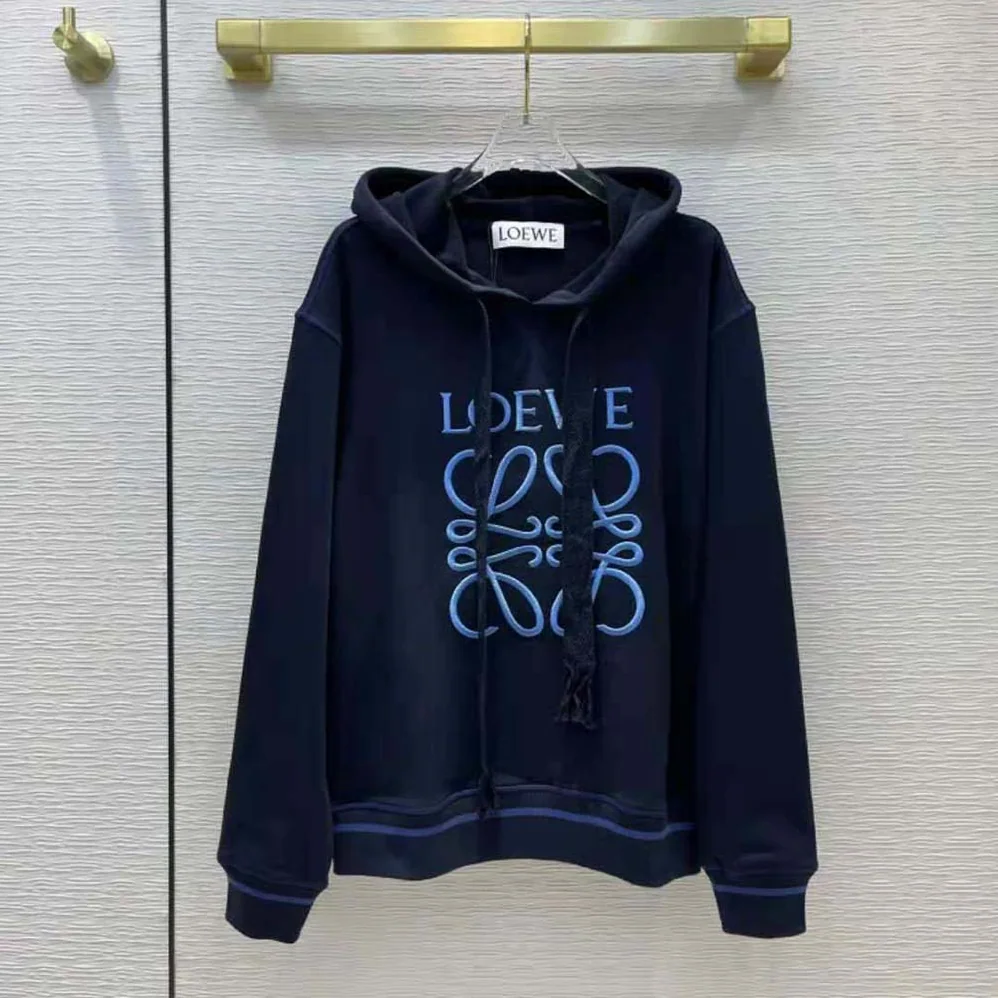 Loewe Anagram Hoodie in Cotton for Women in Navy