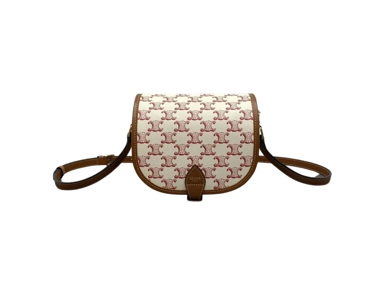 Celine Folco Bag In Triomphe Canvas With Celine Print Pink And White / Celine Folco Bag In Triomphe Canvas With Celine Print Pink And White /