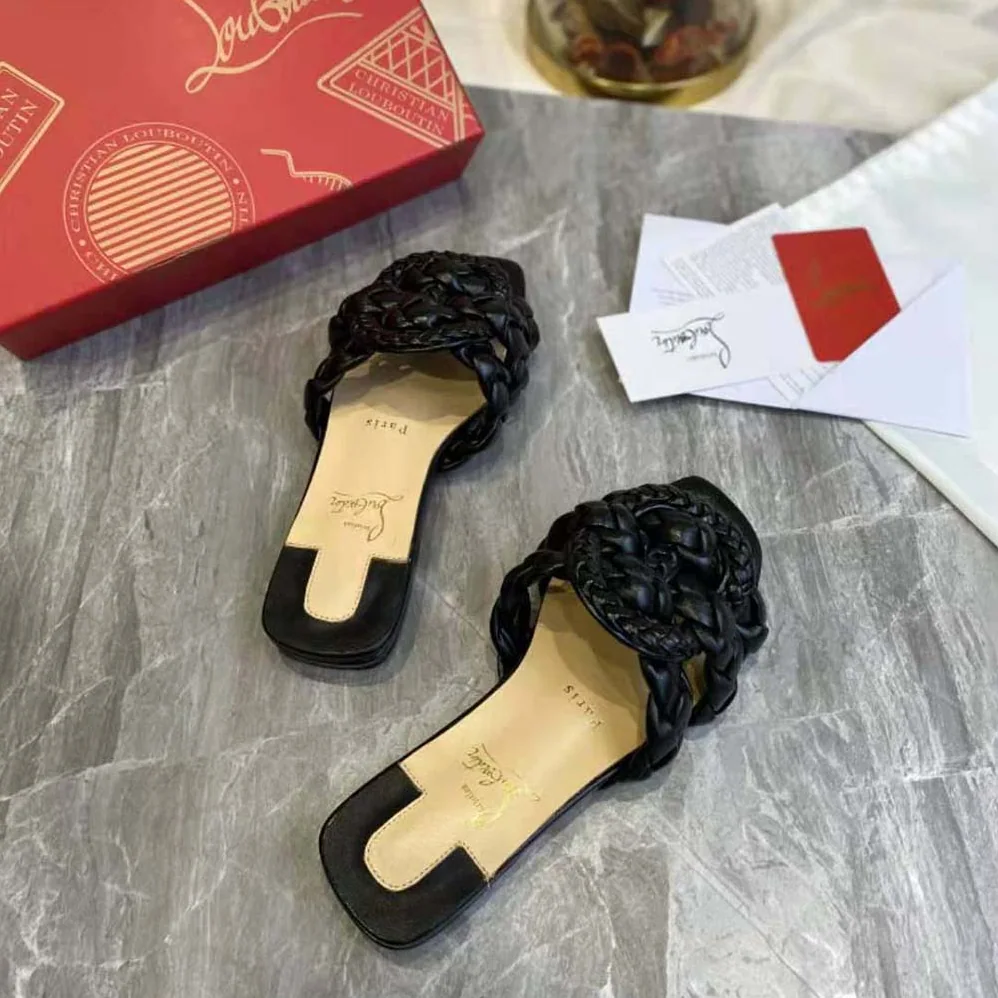 Christian Louboutin Marmela Flat Mule is Modern and Elegant for Women in Black