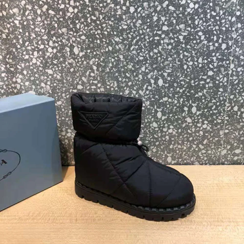 Prada Padded Nylon Booties for Women in Black Prada Padded Nylon Booties for Women in Black