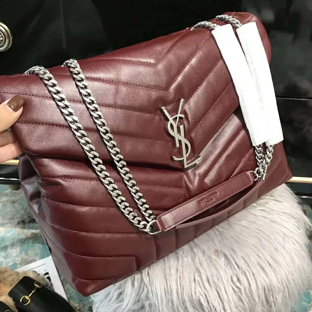 Saint Laurent YSL Loulou Medium Matelasse Y Leather for Women in Maroon
