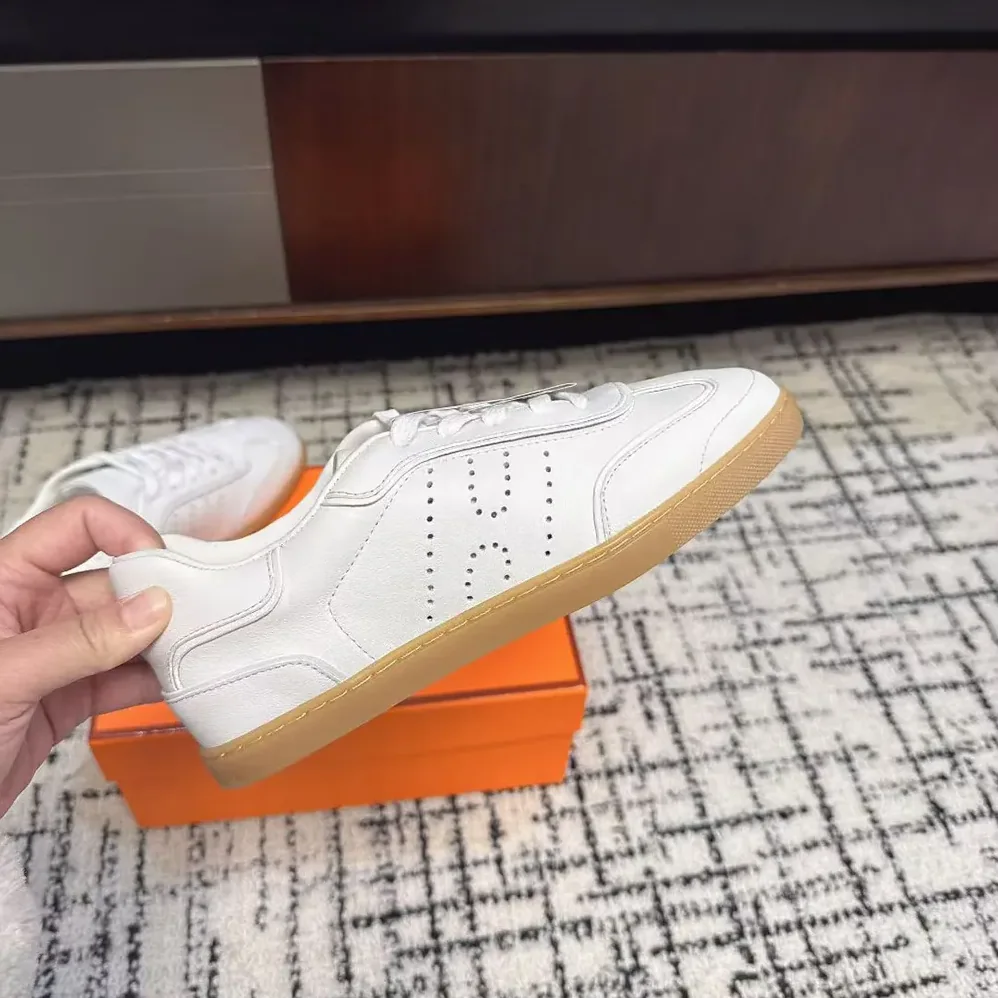 Hermes Match Sneaker in Sport Goatskin and Calfskin for Unisex in White