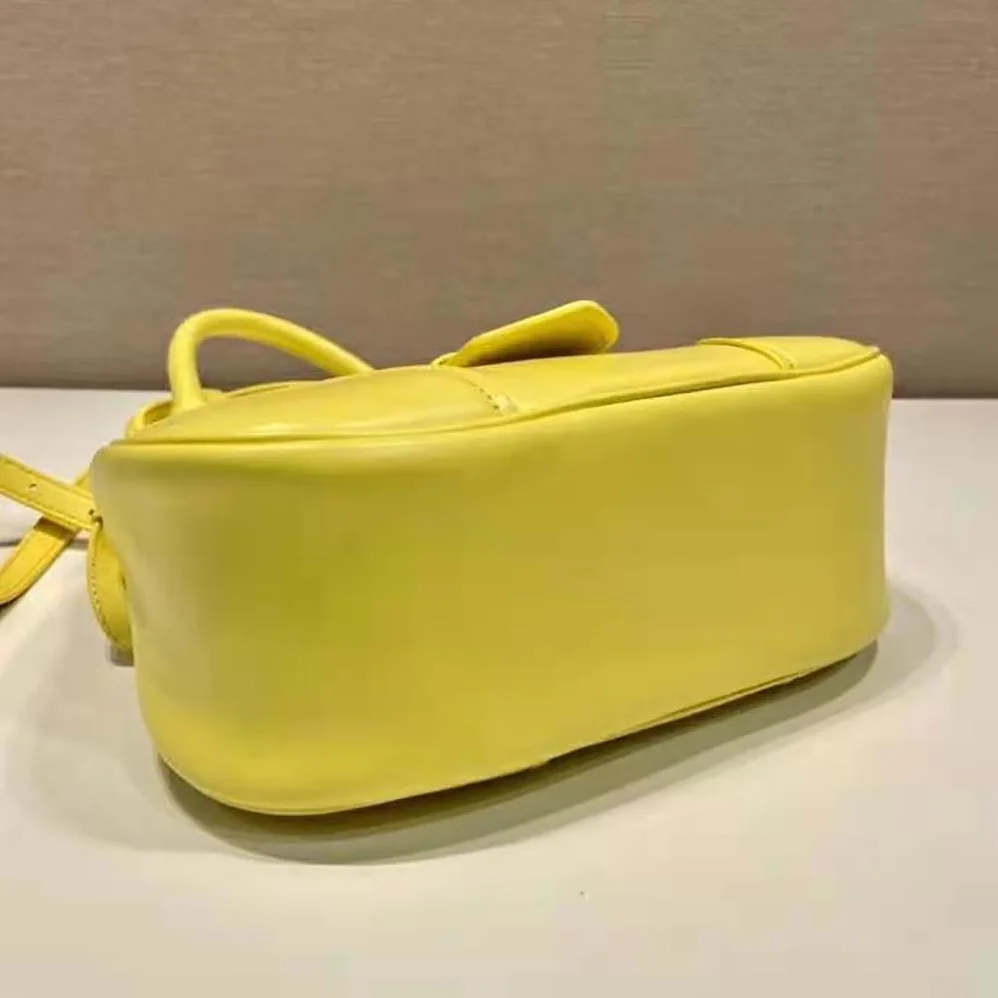 Prada Moon Re-Nylon and Leather Bag for Women in Yellow