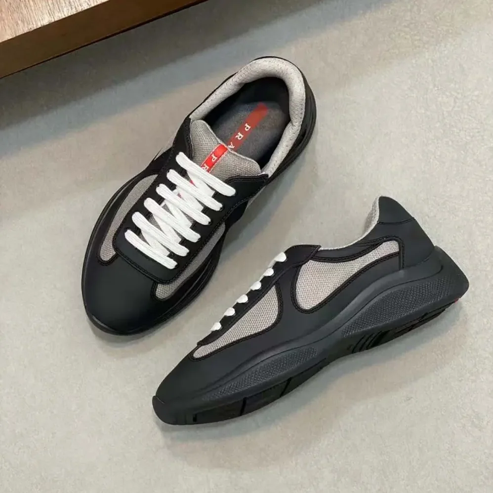 Prada America's Cup Soft Rubber and Bike Fabric Sneakers for Unisex in Black Prada America's Cup Soft Rubber and Bike Fabric Sneakers for Unisex in Black